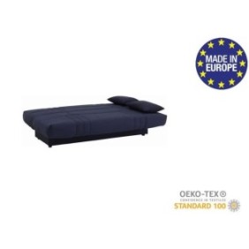 Banquette clic clac 3 places - Tissu bleu foncé -  Style Contemporain - L 190 x P 92 cm - DREAM