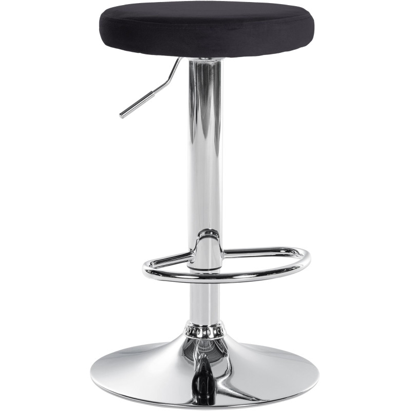 Tabouret de bar Ponte velours chromé noir