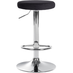 Tabouret de bar Ponte velours chromé noir