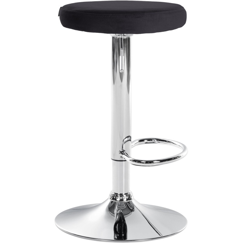 Tabouret de bar Ponte velours chromé noir