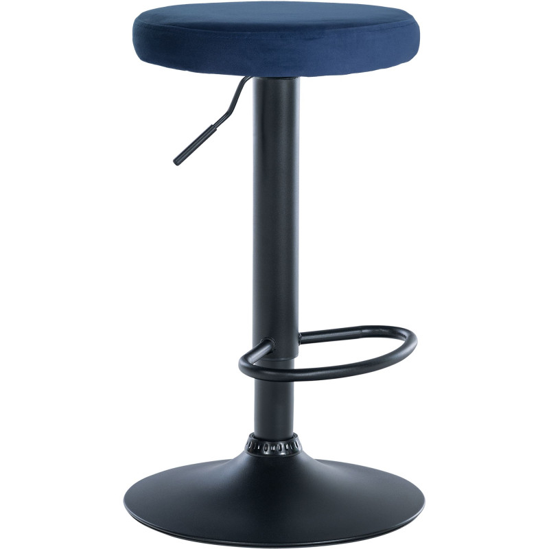 Tabouret de bar Ponte en velours bleu