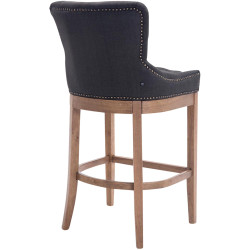 Tabouret de bar en tissu Lakewood, lumière antique gris foncé