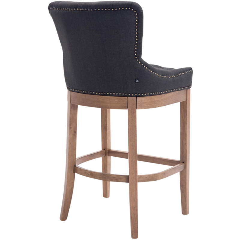 Tabouret de bar en tissu Lakewood, lumière antique gris foncé
