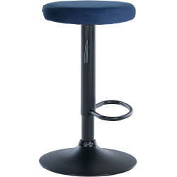 Tabouret de bar Ponte en velours bleu