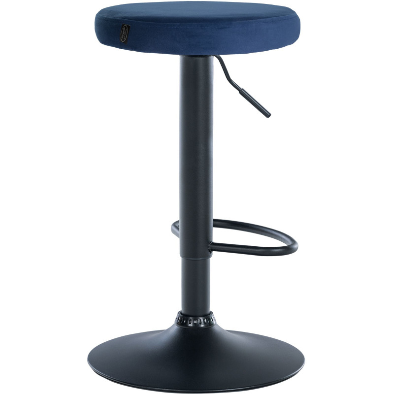 Tabouret de bar Ponte en velours bleu