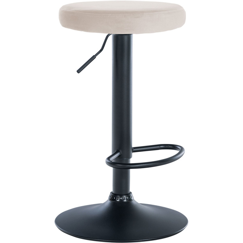 Tabouret de bar Ponte en velours crème
