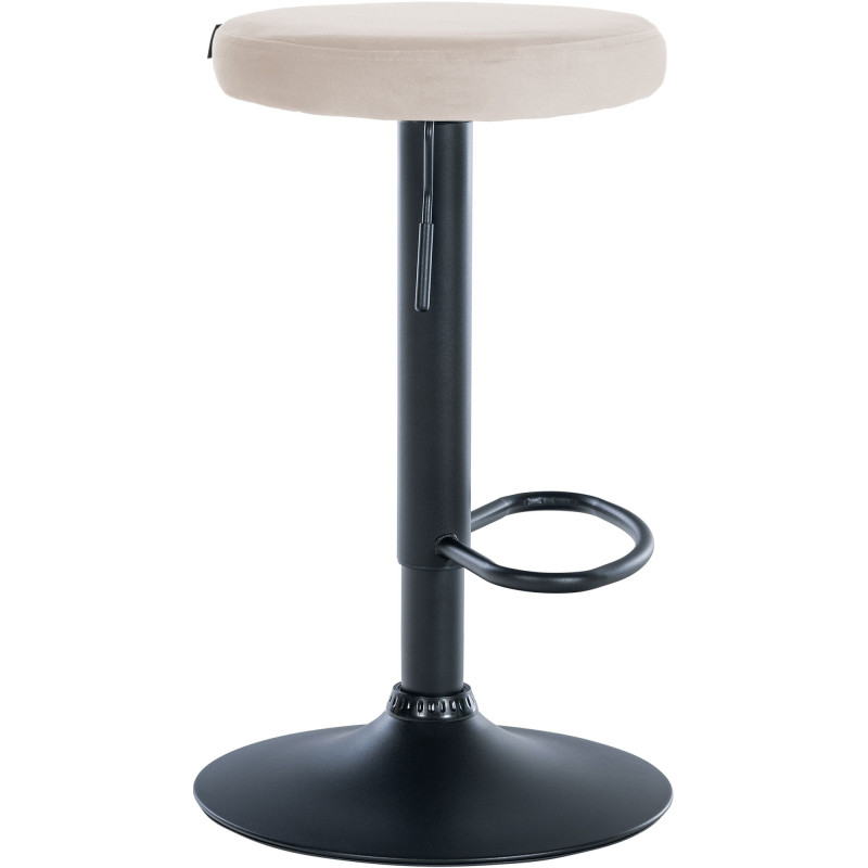 Tabouret de bar Ponte en velours crème