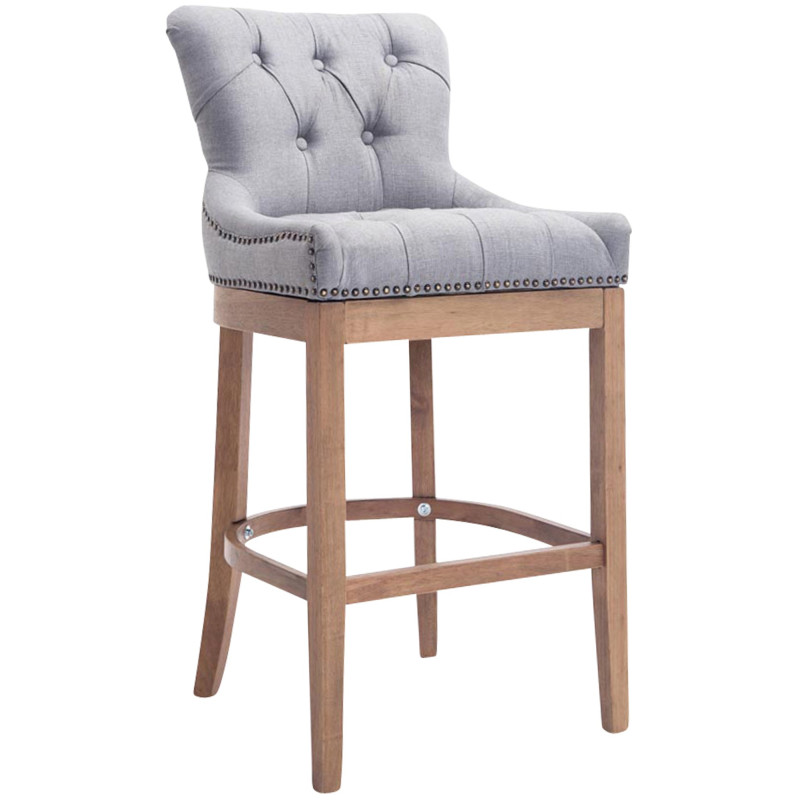 Tabouret de bar en tissu Lakewood, lumière antique gris clair