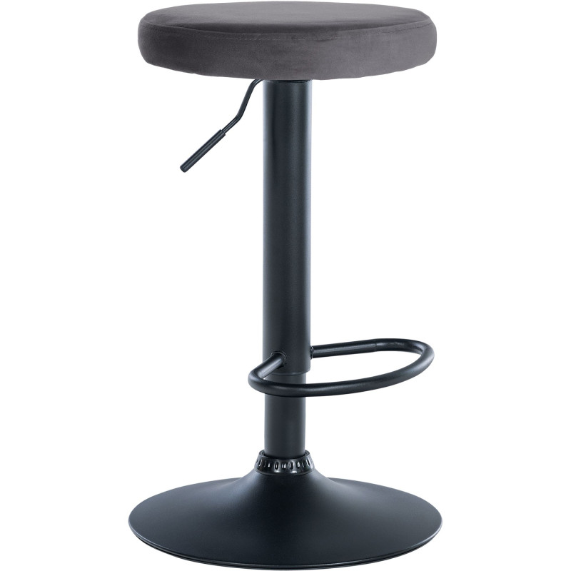 Tabouret de bar Ponte en velours gris foncé