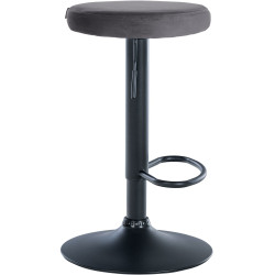Tabouret de bar Ponte en velours gris foncé
