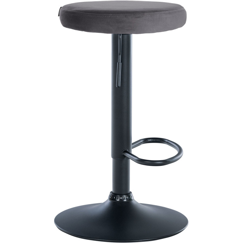 Tabouret de bar Ponte en velours gris foncé