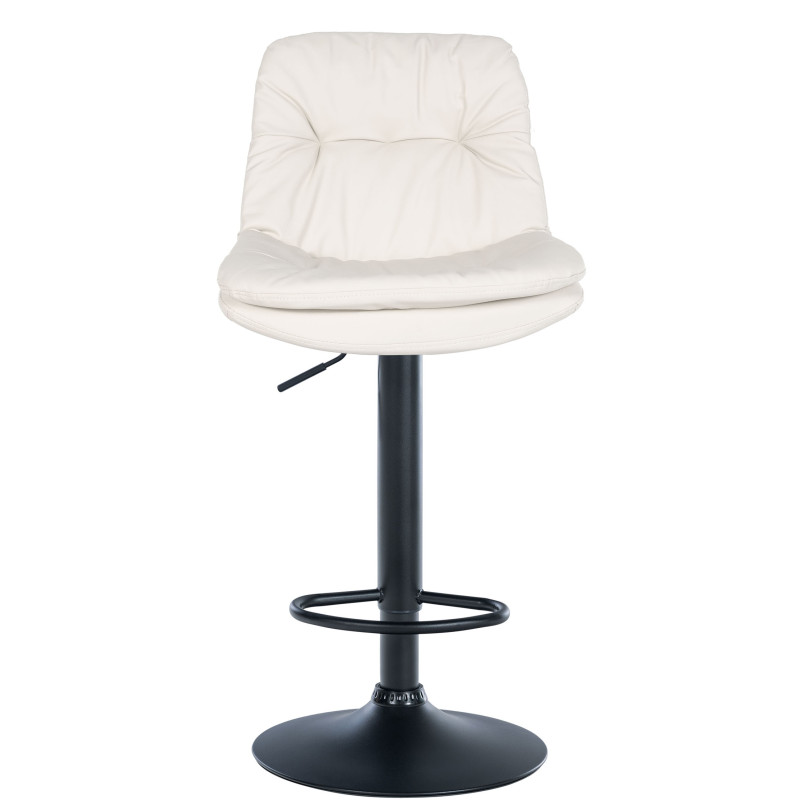 Tabouret de bar Laurel simili cuir noir blanc