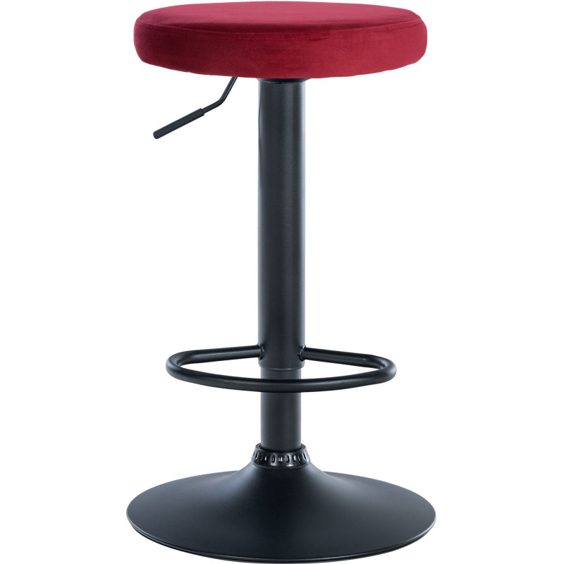 Tabouret de bar Ponte en velours rouge