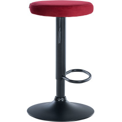 Tabouret de bar Ponte en velours rouge