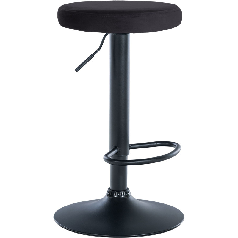 Tabouret de bar Ponte en velours noir