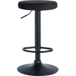 Tabouret de bar Ponte en velours noir