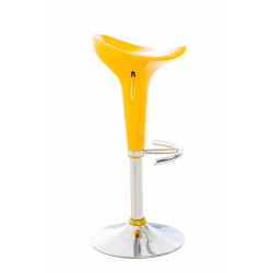 Tabouret de bar en forme de selle jaune
