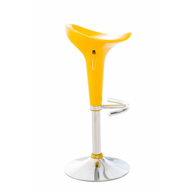 Tabouret de bar en forme de selle jaune