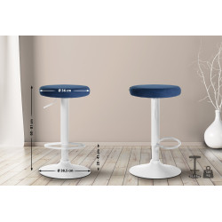 Tabouret de bar Ponte velours bleu