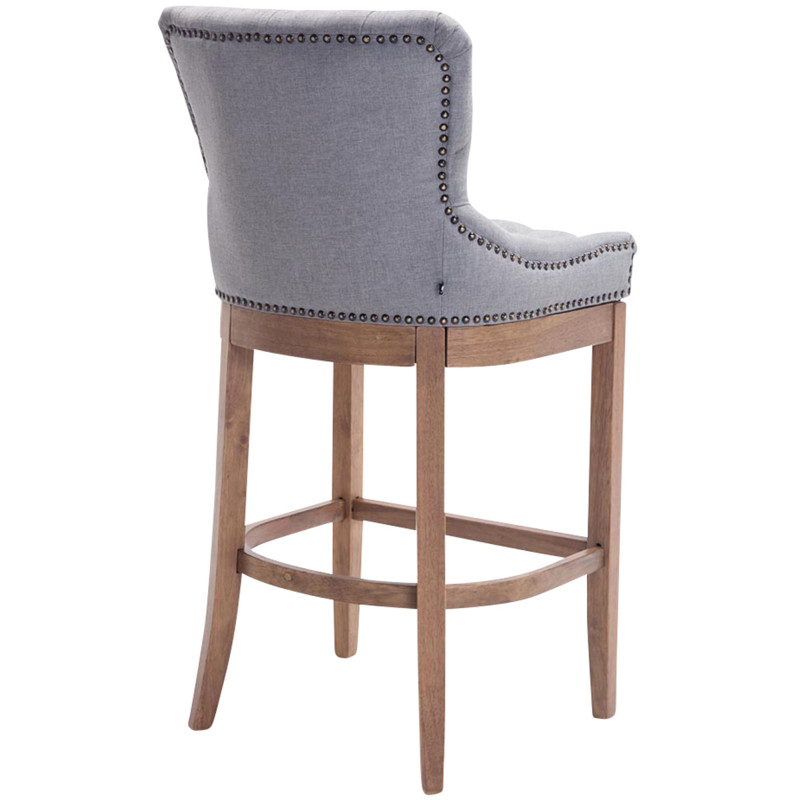 Tabouret de bar en tissu Lakewood, lumière antique gris clair