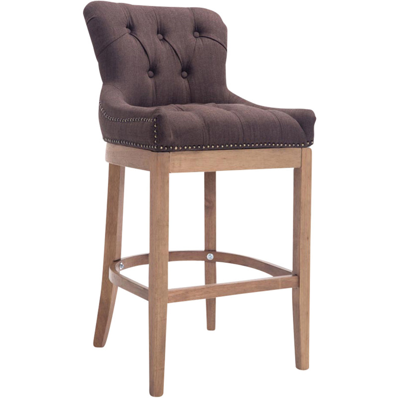 Tabouret de bar en tissu Lakewood, lumière antique brun