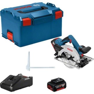 BOSCH Professionnal - Scie circulaire 18V GKS 18V-57 G + 2 batteries 4 Ah + chargeur + L-BOXX