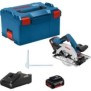 BOSCH Professionnal - Scie circulaire 18V GKS 18V-57 G + 2 batteries 4 Ah + chargeur + L-BOXX