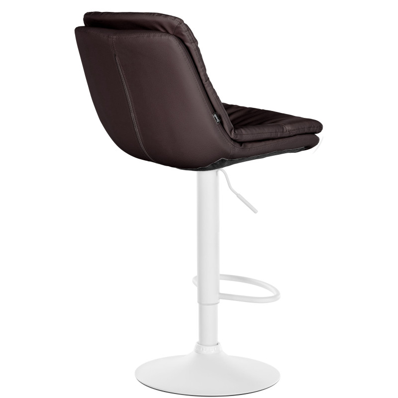 Tabouret de bar Laurel simili cuir blanc marron