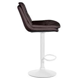 Tabouret de bar Laurel simili cuir blanc marron