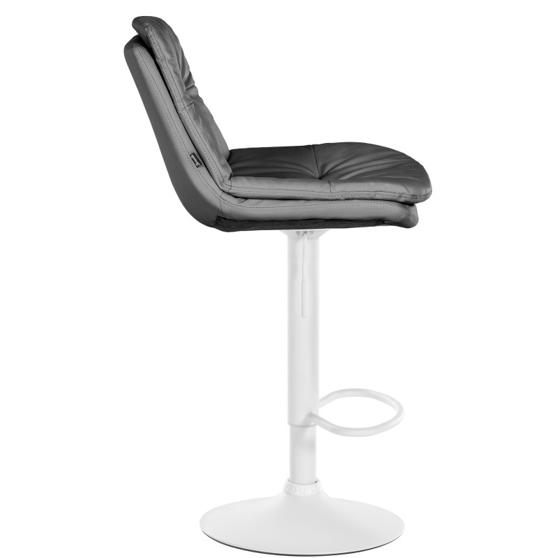 Sgabello da bar Laurel in similpelle bianco grigio