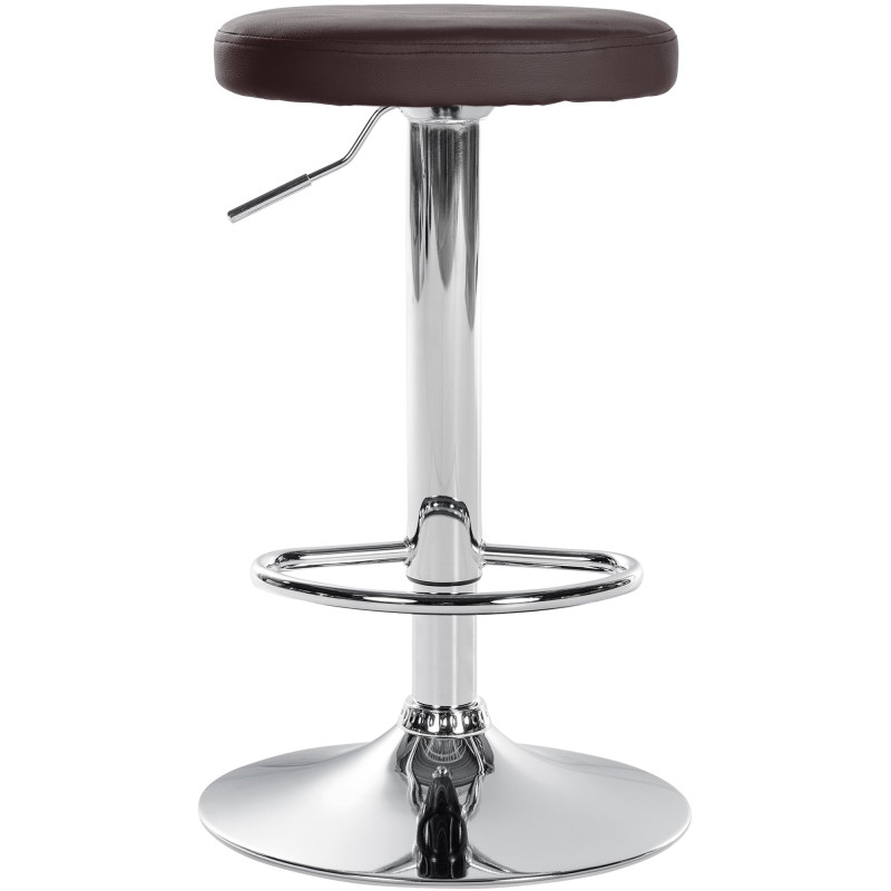 Tabouret de bar Ponte simili cuir chromé brun