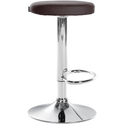 Tabouret de bar Ponte simili cuir chromé brun