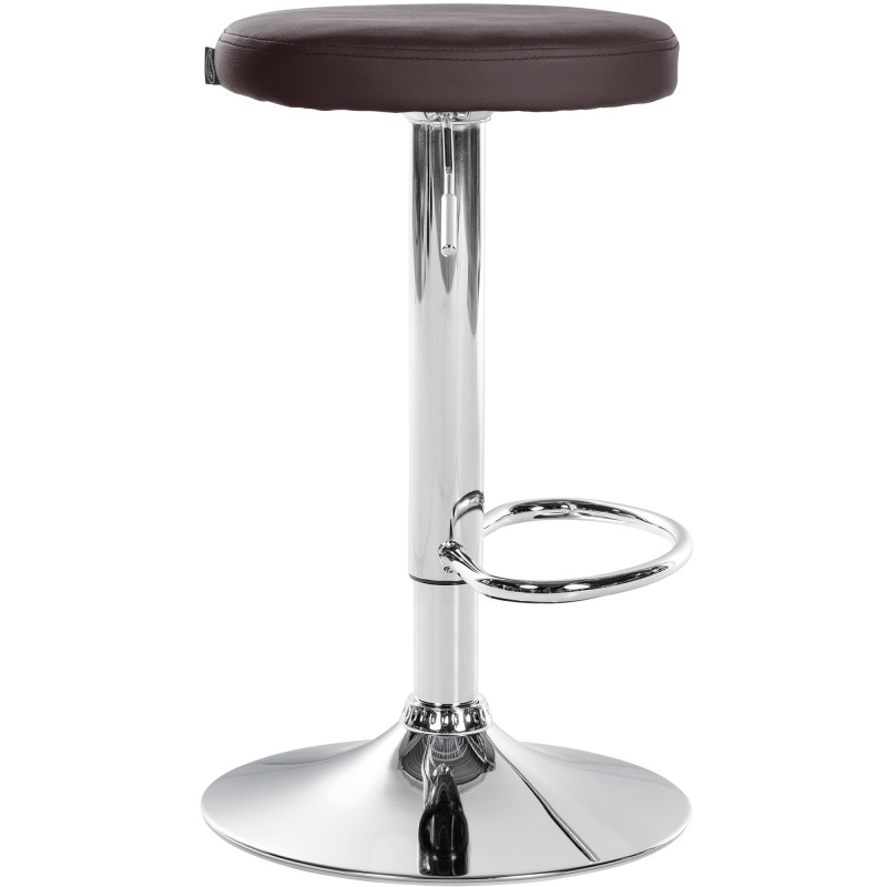 Tabouret de bar Ponte simili cuir chromé brun