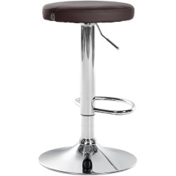 Tabouret de bar Ponte simili cuir chromé brun