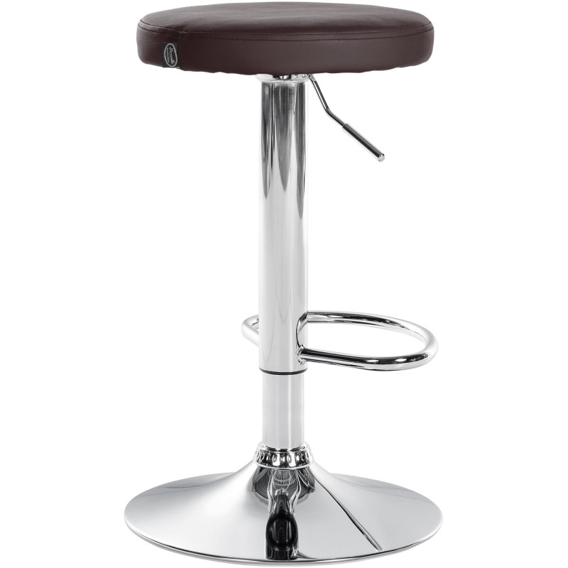 Tabouret de bar Ponte simili cuir chromé brun