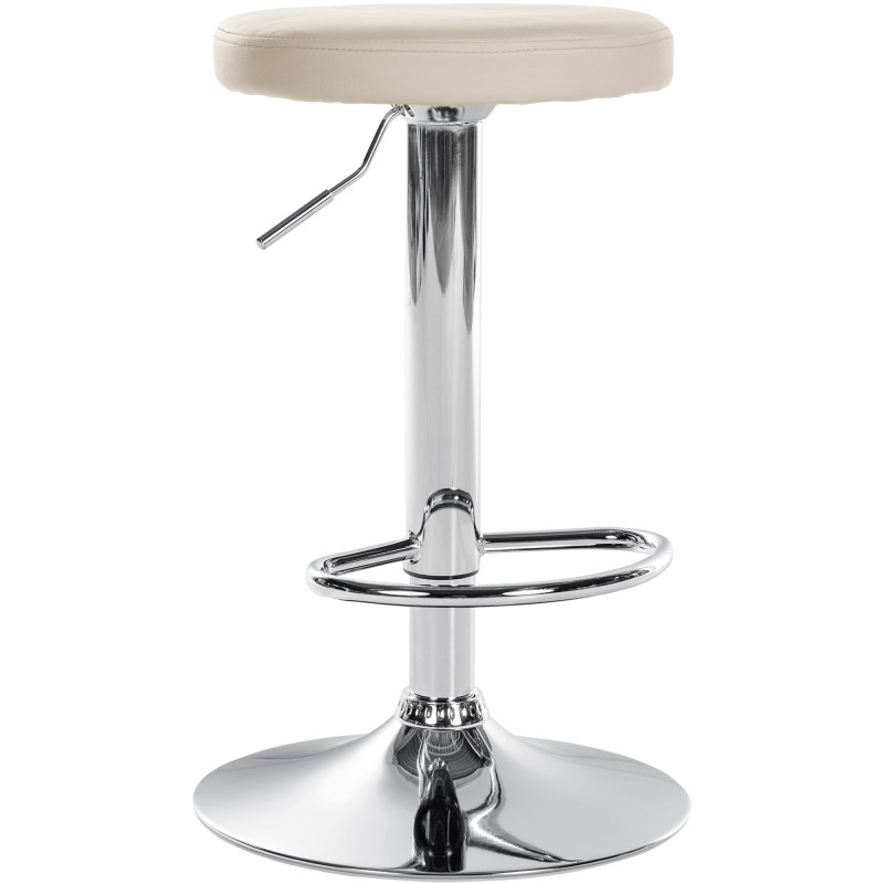 Tabouret de bar Ponte simili cuir chromé crème
