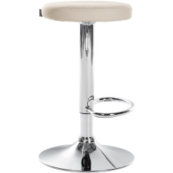 Tabouret de bar Ponte simili cuir chromé crème