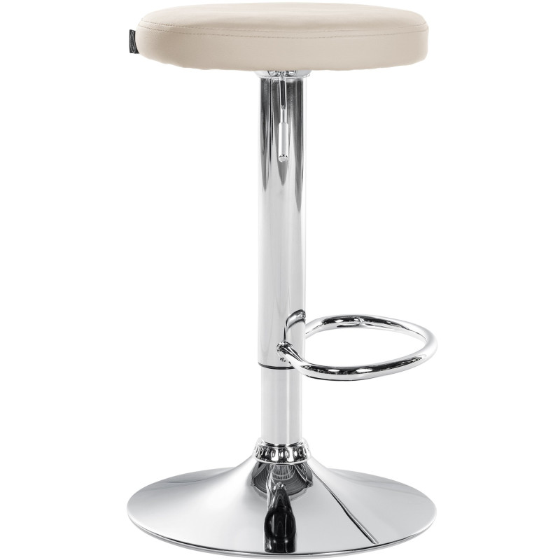 Tabouret de bar Ponte simili cuir chromé crème