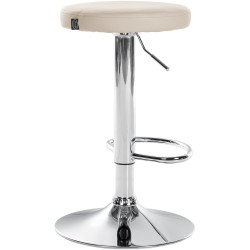 Tabouret de bar Ponte simili cuir chromé crème