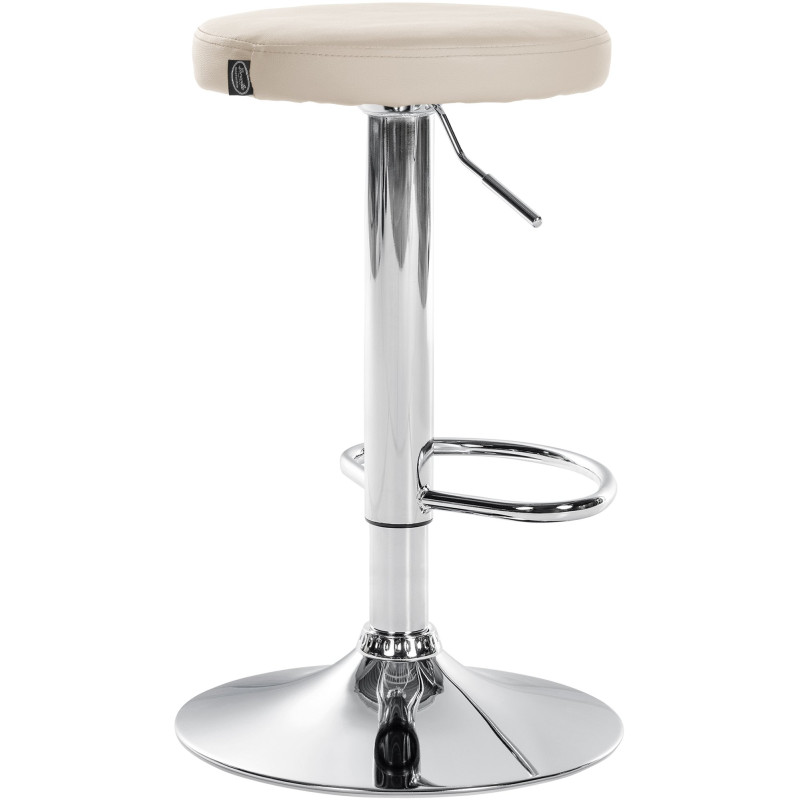 Tabouret de bar Ponte simili cuir chromé crème