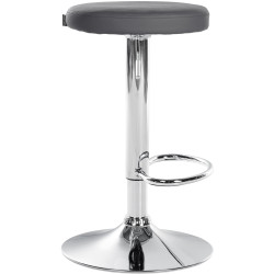 Tabouret de bar Ponte simili cuir chromé gris