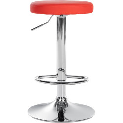 Tabouret de bar Ponte simili cuir chromé rouge