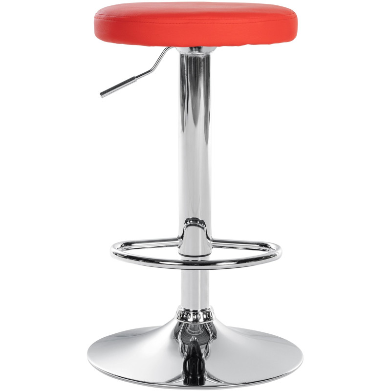 Tabouret de bar Ponte simili cuir chromé rouge
