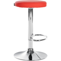 Tabouret de bar Ponte simili cuir chromé rouge