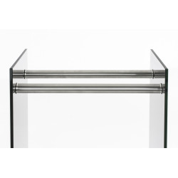 Support à bûches Dacio verre noir 35x35x140 cm (6 trous)