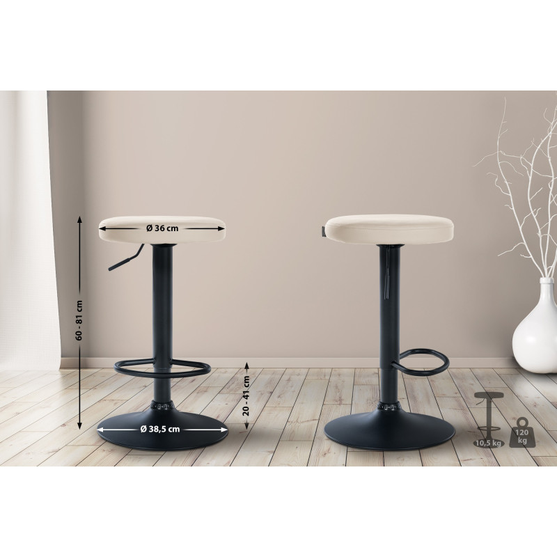 Tabouret de bar Ponte simili cuir crème