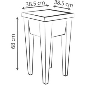 Carré potager Vegétable URBAN Gris - L38,5 x P38,5 x H68 cm - 4 bouchons d'évacuation - EDA