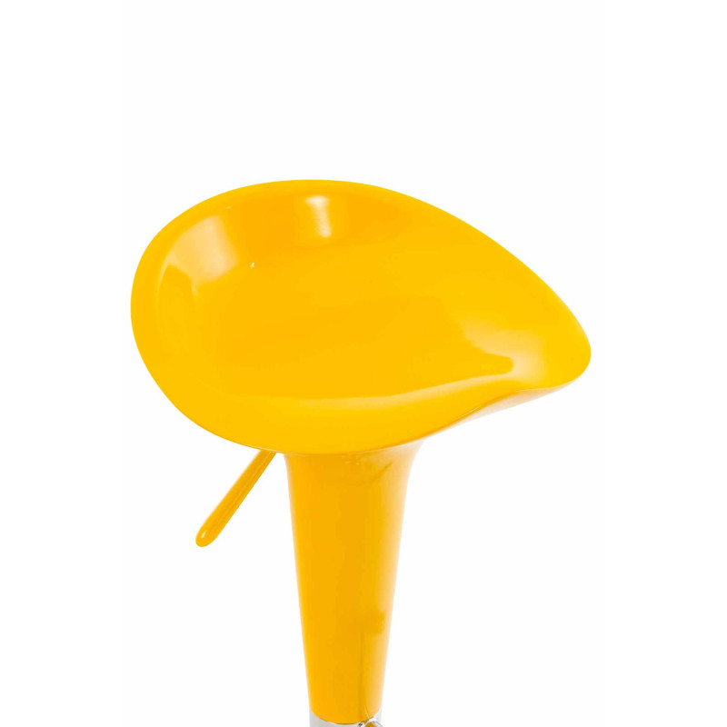 Tabouret de bar en forme de selle jaune