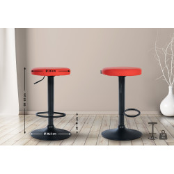 Tabouret de bar Ponte simili cuir rouge