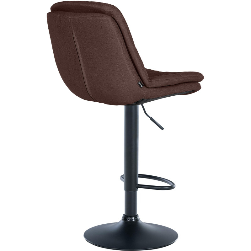 Tabouret de bar Laurel tissu noir marron